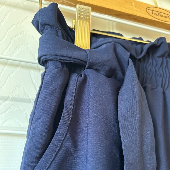 Navy "Paperbag" Pull on pants - Picture 1 of 3